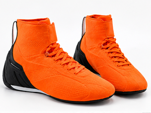 Bottes de moto orange à fermeture socquettes, tige en cuir véritable, semelle extérieure en caoutchouc, respirantes, légères, pour karting, toutes saisons, fermées - Product Image 3