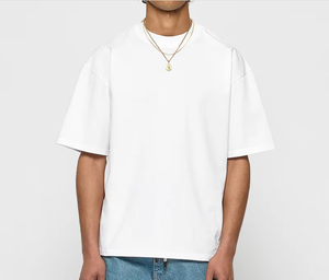 T-shirt formel à manches courtes et col rond pour homme BlanqWear, coupe ample, 100% coton premium 200g, antibactérien, séchage rapide, écologique - Product Image 1