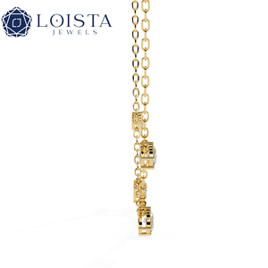 Collier en or jaune pour femme LOISTA avec diamant taille poire, bijoux minimalistes pour tous les jours, diamants blancs naturels - Product Image 2