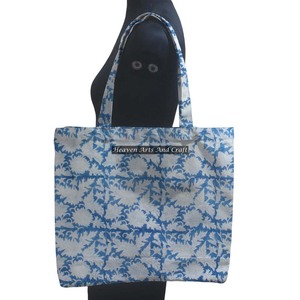 Sac fourre-tout carré à motif floral personnalisable Sac en gros avec poignée en coton carré imprimé en blocs Logo personnalisé - Product Image 1