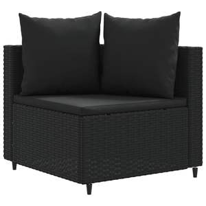 Ensemble de 3 canapés de patio noirs, ensembles de jardin élégants - Product Image 3