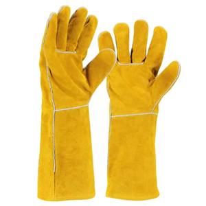 Gants de soudeur en cuir respirant, faits à la main, mode décontractée, pour le travail en extérieur, en cuir de vachette épais, protection résistante pour le travail et la soudure - Product Image 3