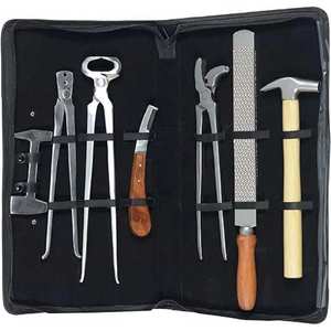 Kit de herramientas de herrador de alta resistencia, juego profesional para el cuidado de pezuñas de caballos, pinza, escofina, cuchillo para pezuñas, martillo, herramientas para el recorte de pezuñas equinas - Product Image 1