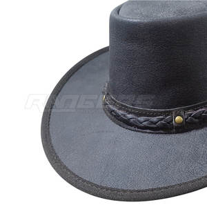 <b>Western</b> Cowboy <b>Hats</b> Premium Dark Gray Leather Ranch <b>Hat</b> Braided Band Custom Design Outdoor Four Seasons Cowboy <b>Hats</b> in Bulk - Product Image 4