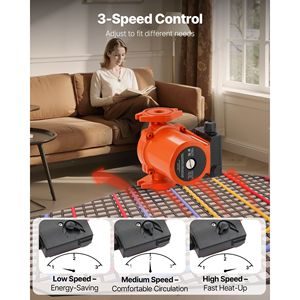 Pompa di Ricircolo in Ghisa 17 GPM 120V AC 35 ft per Acqua Calda con Connessione a Flangia da 3/4 Pollici - Product Image 5