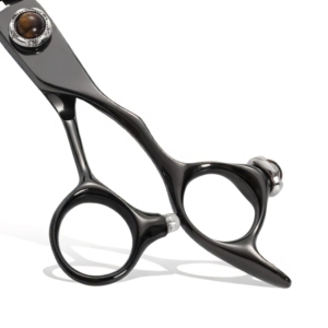 Ciseaux texturisants noir mat, design ergonomique, acier à haute teneur en carbone, outil de coupe pour salon de coiffure - Product Image 2