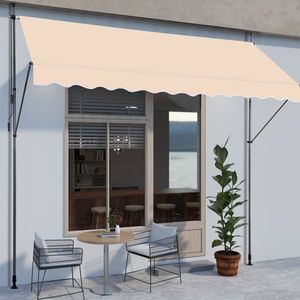 Auvent rétractable kaki 118,1'' L x 47,2'' L x (78,7'' - 118,1'') H, voile d'ombrage autoportante en polyester enduit - Product Image 3