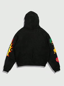 Sudadera con capucha y cremallera completa de algodón de 300 g/m² para hombre, personalizada con estampado en relieve y bordado, del fabricante - Product Image 6