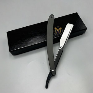 Navaja de Afeitar Profesional Plegable de Acero Inoxidable, Navaja de Barbero con Cuchillas Reemplazables, Mango de Metal Resistente - Product Image 3