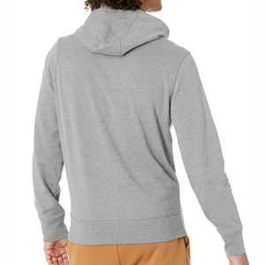 Sweat-shirt à capuche gris pour homme, couleur unie, en molleton français, manches longues, pour l'automne - Product Image 2
