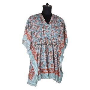 Robe de soirée pour femme, imprimée à la main, style ethnique africain, kaftan court KFCS160, taille naturelle, offre ODM - Product Image 5