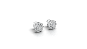 Pendientes Aarinya Stella con Diamantes de Laboratorio, Diseño Octagonal Geométrico con Halo, Diamantes Cultivados en Laboratorio, Oro de 18K, Estilo Art Deco - Product Image 4