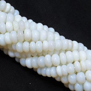 Cuentas de ópalo blanco natural en forma de rondel liso de 15 pulgadas, 6mm-9mm, cuentas de ópalo blanco únicas, cuentas de ópalo de calidad AAA, joyería. - Product Image 5