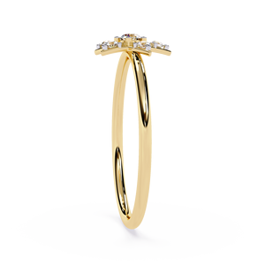 Anillo minimalista de diamante natural redondo con forma de estrella celestial, certificado por IGI, oro sólido de 18k, anillos de compromiso para mujer - Product Image 4