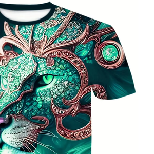 Men's Casual Summer Animal Print T-Shirt And Shorts <b>Set</b> Digital Printing Breathable Polyester Knitted <b>Twin</b> <b>Set</b> - Product Image 6