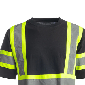 Camisetas de seguridad de alta visibilidad para hombre, manga corta, impermeables, cómodas, con tiras reflectantes, logotipo y talla personalizados. - Product Image 3
