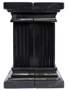 Sujetalibros de madera con acabado metálico Organizador elegante para decoración de escritorio y librería de oficina - Product Image 2