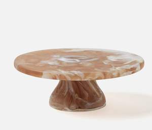 European Designer Round Resin Cake Stand with <b>Platter</b> 10 Inch Marble Effect Handmade Dishwasher Safe Custom Color - Product Image 6