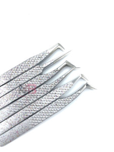 Stainless Steel Components Eyelash Tweezers <b>Set</b> Precision Tip Anti-Static for Eyelash Extension Manicure Tools Custom - Product Image 6