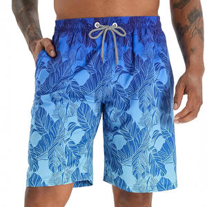 Short de bain décontracté pour homme, écologique, respirant, à imprimé palmier et rayures, séchage rapide, avec cordon de serrage, pour l'été et la plage - Product Image 5