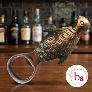 Ba Luxury Wooden Brass Penguin Shape <b>Novelty</b> Eco-Friendly Reusable Bottle Opener Bar Accessory - Product Image 1