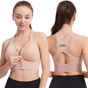 Sujetadores deportivos de alto impacto con espalda en U y cremallera frontal para mujer, con relleno fijo, ideales para yoga, entrenamiento y gimnasio. - Product Image 4