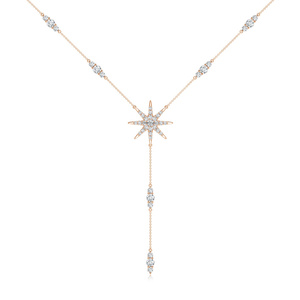 จี้เพชรทรงหยดน้ำ North Star Celestial Lab Grown Diamond ประดับเพชรทรงกลม ตัวเรือนทอง 10K 14K 18K เงินแท้ 925 935 - Product Image 2