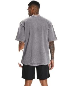 Camisetas Oversize Holgadas Lisas Teñidas Nuevo Estilo Cuello Redondo Hombro Caído Hip Hop Verano Exterior 240Gsm Gruesas Transpirables - Product Image 3