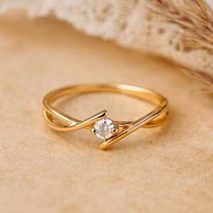 Hallmark Silver Sterling Minimal 18K Gold Plated Dome Ring - Product Image 1