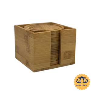 [VENTE CHAUDE] Ensemble de sous-verres ronds en bambou avec rebord surélevé, écologiques, pour voyage, table basse, protection de tasses et verres, Vietnam - Product Image 1