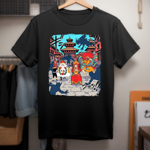 T-shirt unisexe à col rond et manches courtes avec impression numérique « Déesse vivante Kumari » – Article promotionnel - Product Image 5