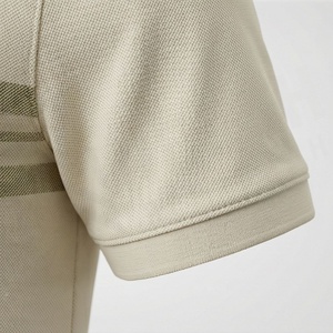 Polo à manches courtes pour homme, style décontracté, coupe classique, imprimé à carreaux, beige avec rayures vertes - Product Image 6