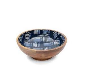 Bol de service en bois d'acacia de style nouveau avec poignées noires, finition naturelle, design occidental, pour la présentation des aliments, vaisselle de cuisine - Product Image 3