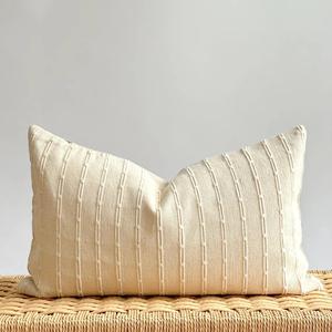 Funda de cojín de algodón y seda natural al por mayor, diseño geométrico a rayas ART INDIA TEX, características plegadas, sofá, decoración de hotel - Product Image 3