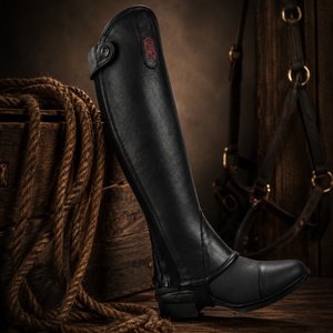 Polainas de cuero para equitación, protección ecuestre para las piernas, polainas de media pierna para montar a caballo - Product Image 5