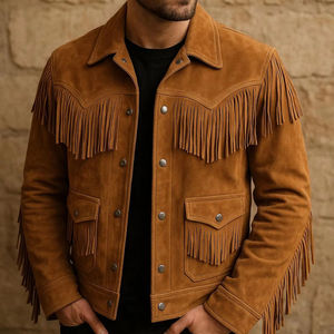 Chaqueta de Cuero Premium para Hombre con Cuello Alto y Corte Ajustado - Estilo Vaquero de Alta Calidad a Precios Accesibles - Product Image 4