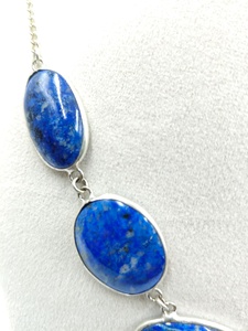 Collar de Ágata Natural con Cadena de Eslabones Chapada en Plata y Latón Hecha a Mano, Estilo Bohemio de 22 Pulgadas para Mujer, para Bodas o Uso Diario - Product Image 5