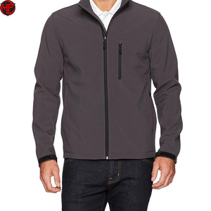 Men's Soft Shell <b>Jacket</b> Stand Collar <b>Zip</b> <b>Up</b> Waterproof Polyester Fleece Lined Regular Fit for Outdoor Softshell <b>Jacket</b> - Product Image 1