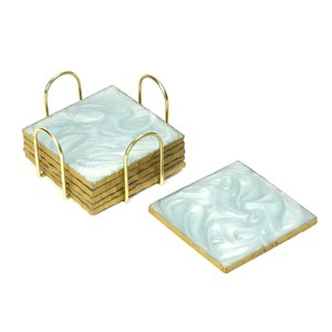 Ensemble de dessous-de-verre en résine époxy au design créatif, multicolores, pour café, vin, petit-déjeuner, dîner, tapis et sous-plats, au meilleur prix - Product Image 2