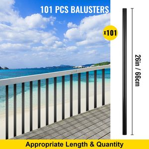 Lot de 101 balustres de terrasse en aluminium de 26 po x 0,75 po, vis pour balustres d'escalier pour garde-corps en bois, poteaux de terrasse en alliage d'aluminium de 26 po x 0,75 po - Product Image 3
