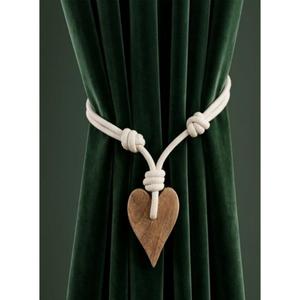Wooden Heart Curtain Tieback Rope Decorative Curtain Holdback Handmade <b>Tie</b> <b>Back</b> for Drapes Window Accessories Modern Home Decor - Product Image 1