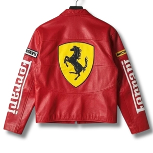 Chaqueta de Carreras Roja Vintage de Fórmula Premium |   Hunar Industries - Edición Impermeable de Cuero Vacuno Genuino de Primera Calidad para Hombre - Product Image 2
