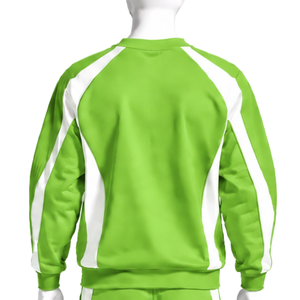 Ensemble de survêtement vert lime unisexe, sweat-shirt à capuche et pantalon de jogging, bande latérale contrastée, vêtements de sport décontractés pour l'entraînement - Product Image 4