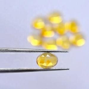 Cabochon ovale à dos plat en citrine naturelle taille rose 7x9mm, pierre précieuse en vrac pour bijoux faits main, au meilleur prix d'usine en gros - Product Image 1