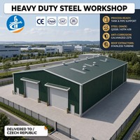 Bâtiment à structure en acier architecturale, esthétique premium, atelier industriel pour une visibilité de marque élevée