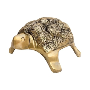 Figurine de tortue en métal faite à la main, sculpture animale décorative pour table, salon, accent de décoration intérieure, centre de table, design traditionnel - Product Image 4