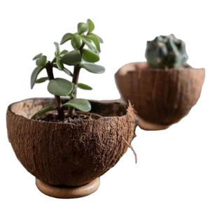 Artisanat pot de fleurs en bois souhaitant bien jardinière arrière-cour décor de jardin créatif jardinières en bois écorce pots de fleurs jardin - Product Image 5