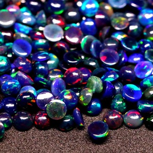 Natural Ethiopian Black <b>Opal</b> Round 5mm Cabochon Loose Gemstone For Jewelry Making Indian Wholesale Bulk Factory Price Supplies - Product Image 5