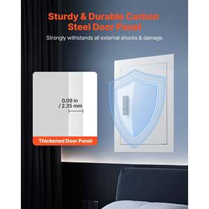 Caja de Seguridad de Pared de Acero Laminado en Frío Q235 Blanca de 0.83 Pies Cuadrados, 3 Niveles, Estantes Ajustables, Orificios de Montaje, Almacenamiento Oculto con Cerradura - Product Image 3