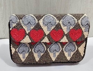 Sac à main rectangulaire lavable fait main ALI FASHION ART avec broderie en polyester, perles de verre, motif dés et cartes, pour usage quotidien - Product Image 4
